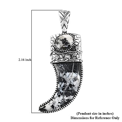Artisan Crafted White Buffalo Bear Claw Men's Pendant without Chain in Sterling Silver 21.25 ctw