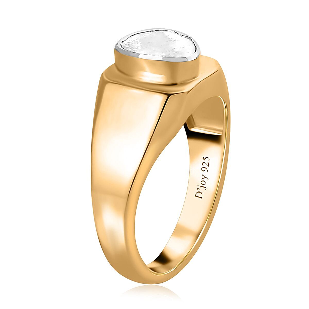 Polki Diamond Men's Ring in Vermeil Yellow Gold Over Sterling Silver (Size 12.0) 0.50 ctw image number 3