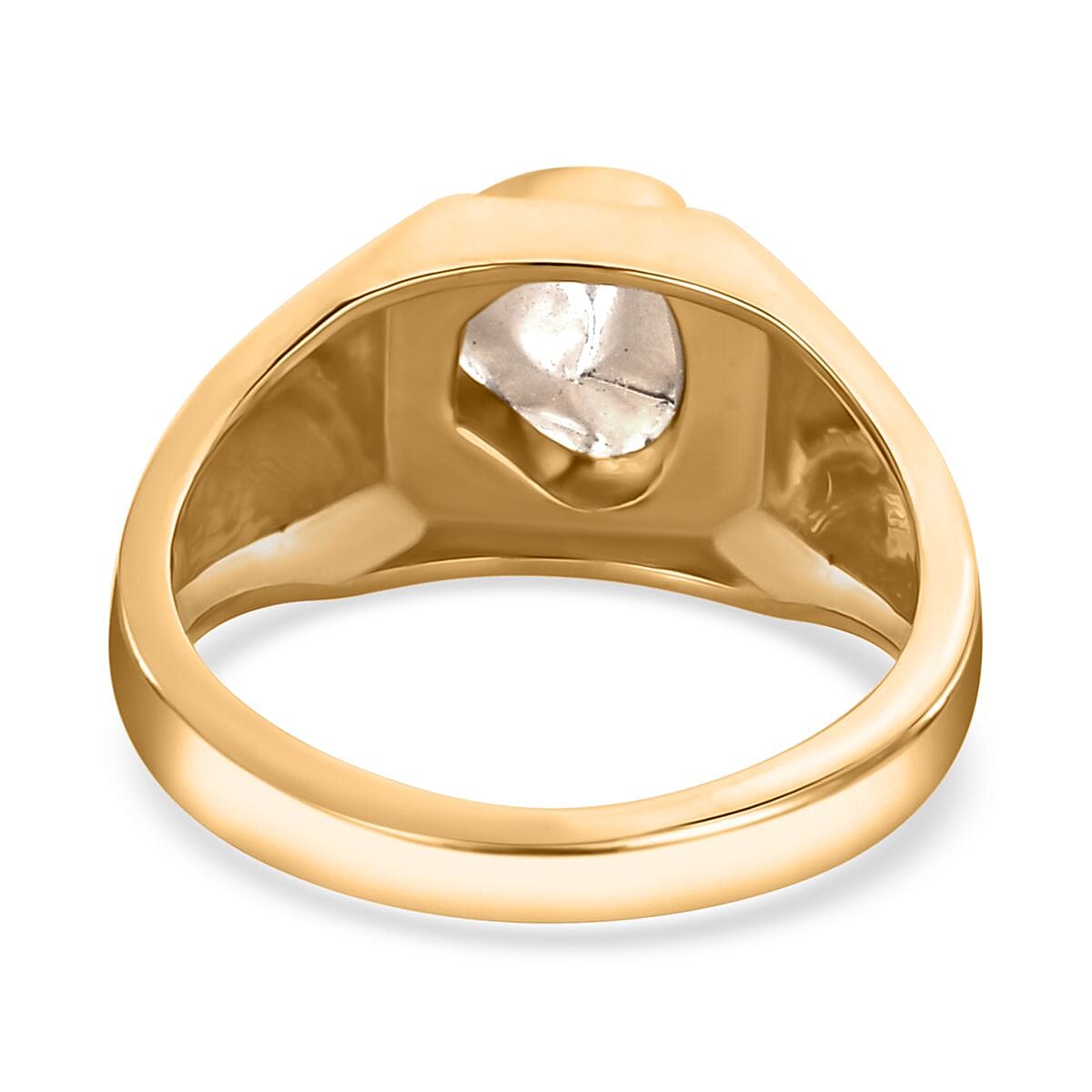 Polki Diamond Men's Ring in Vermeil Yellow Gold Over Sterling Silver (Size 12.0) 0.50 ctw image number 4