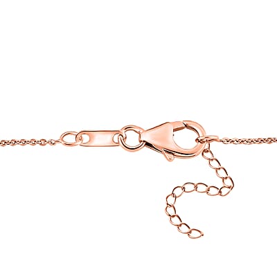 GP Trionfo Collection White and Brown Zircon Butterfly Necklace 18-20 Inches in Vermeil Rose Gold Over Sterling Silver 3.50 ctw