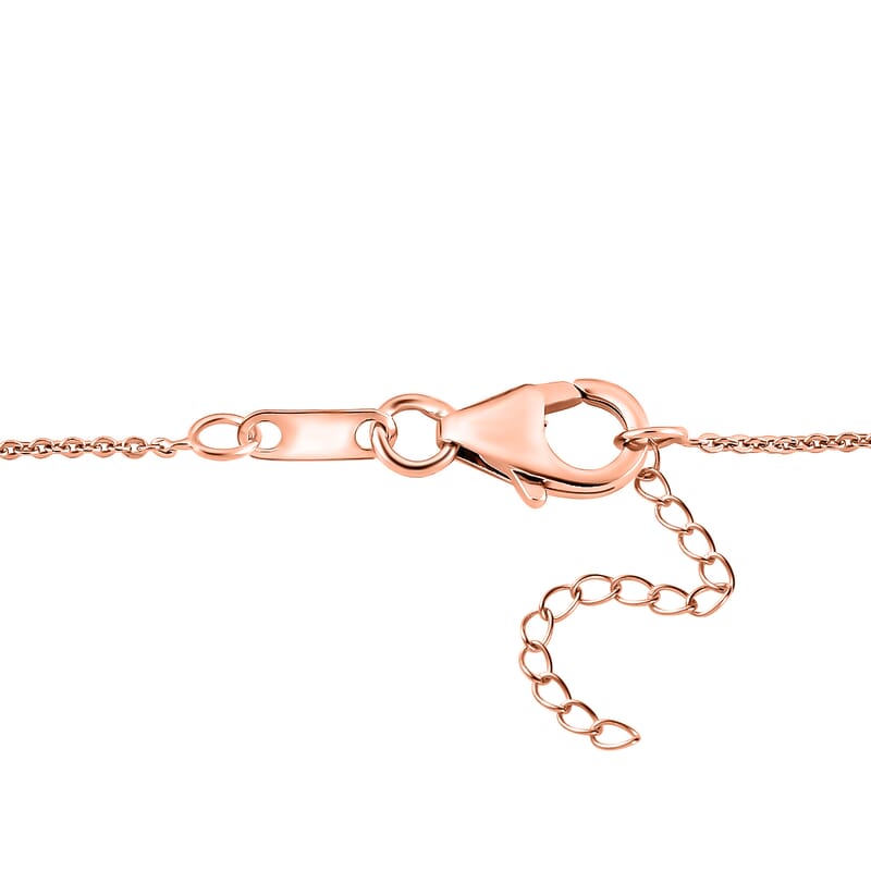 GP Trionfo Collection White and Brown Zircon Butterfly Necklace 18-20 Inches in Vermeil Rose Gold Over Sterling Silver 3.50 ctw