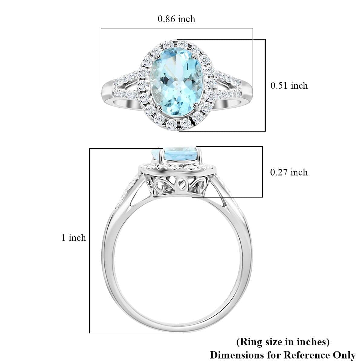 Certified & Appraised Iliana 18K White Gold AAA Santa Maria Aquamarine and G-H SI Diamond Ring (Size 10.0) 2.00 ctw image number 5