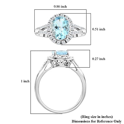 Certified & Appraised  Iliana AAA Santa Maria Aquamarine and G-H SI Diamond 2.00 ctw Ring in 18K White Gold (Size 10.0)