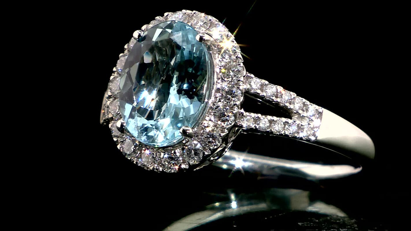 Certified & Appraised Iliana 18K White Gold AAA Santa Maria Aquamarine and G-H SI Diamond Ring (Size 10.0) 2.00 ctw