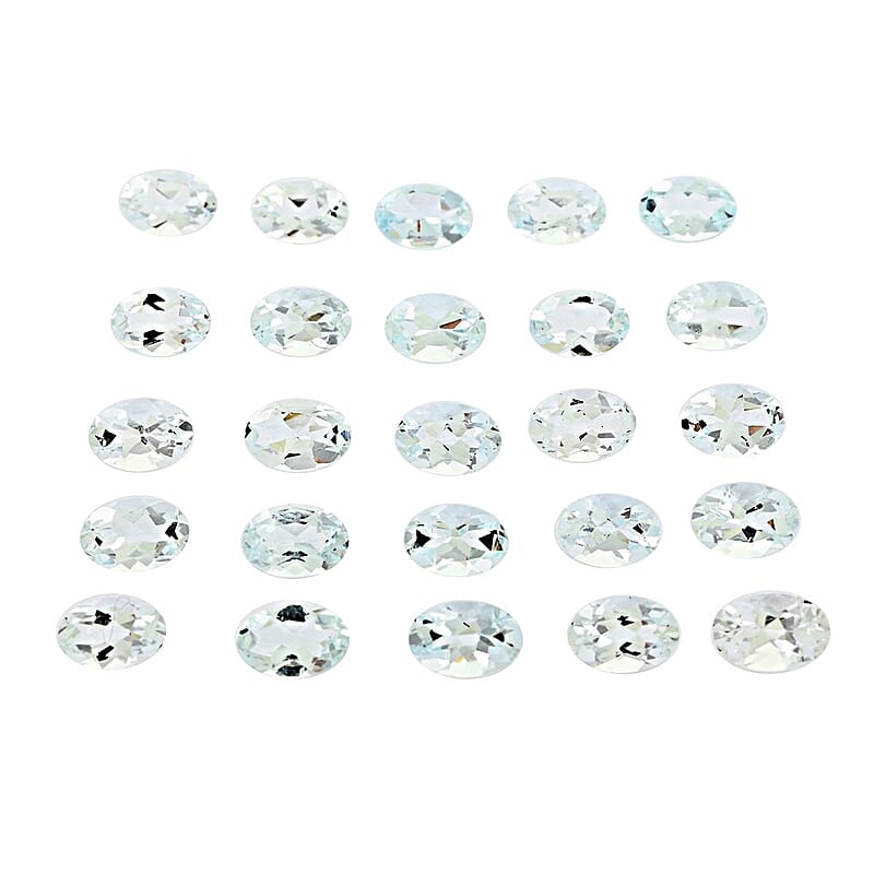 AAAA Sao Domingos Aquamarine Set of 25 (Ovl 6x4 mm) 10.00 ctw