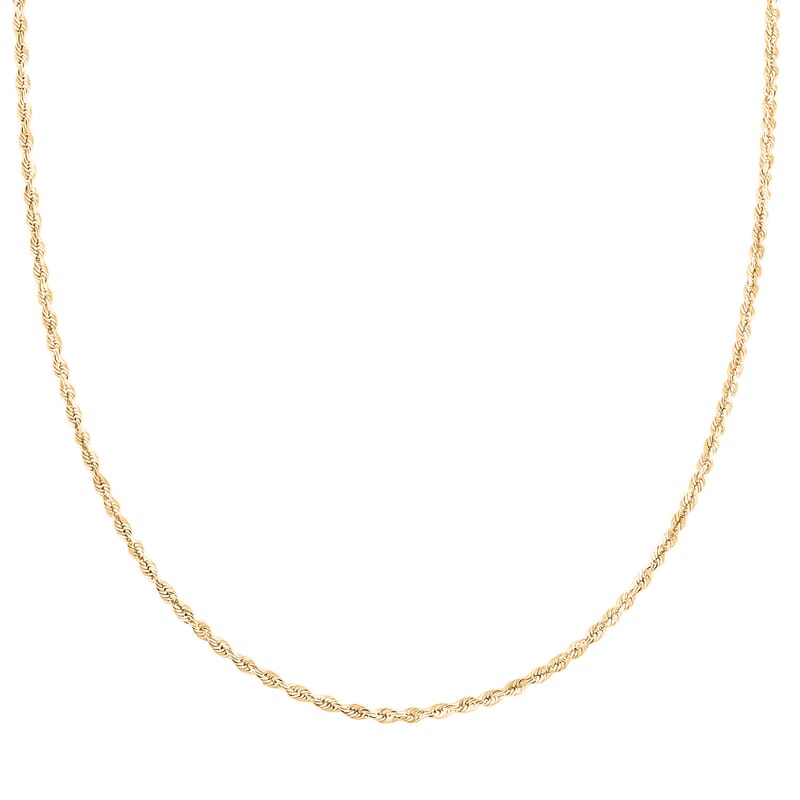 14K Yellow Gold 2.52mm Laser Rope Necklace 18 Inches 3 Grams