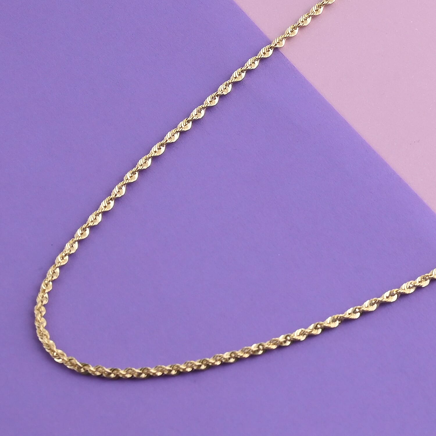 14K Yellow Gold 2.5mm Laser Rope Necklace 20 Inches 4 Grams