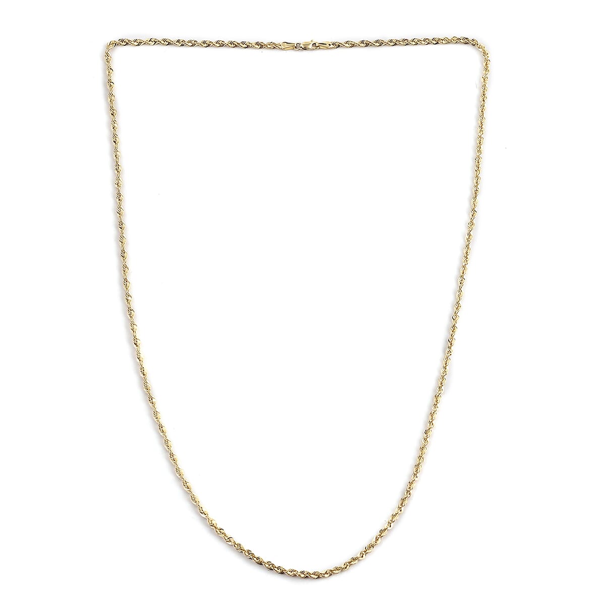 14K Yellow Gold 2.52mm Laser Rope Necklace 20 Inches 3.4 Grams image number 3