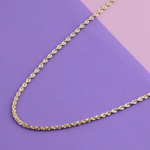 14K Yellow Gold 2.5mm Laser Rope Necklace 22 Inches 3.60 Grams