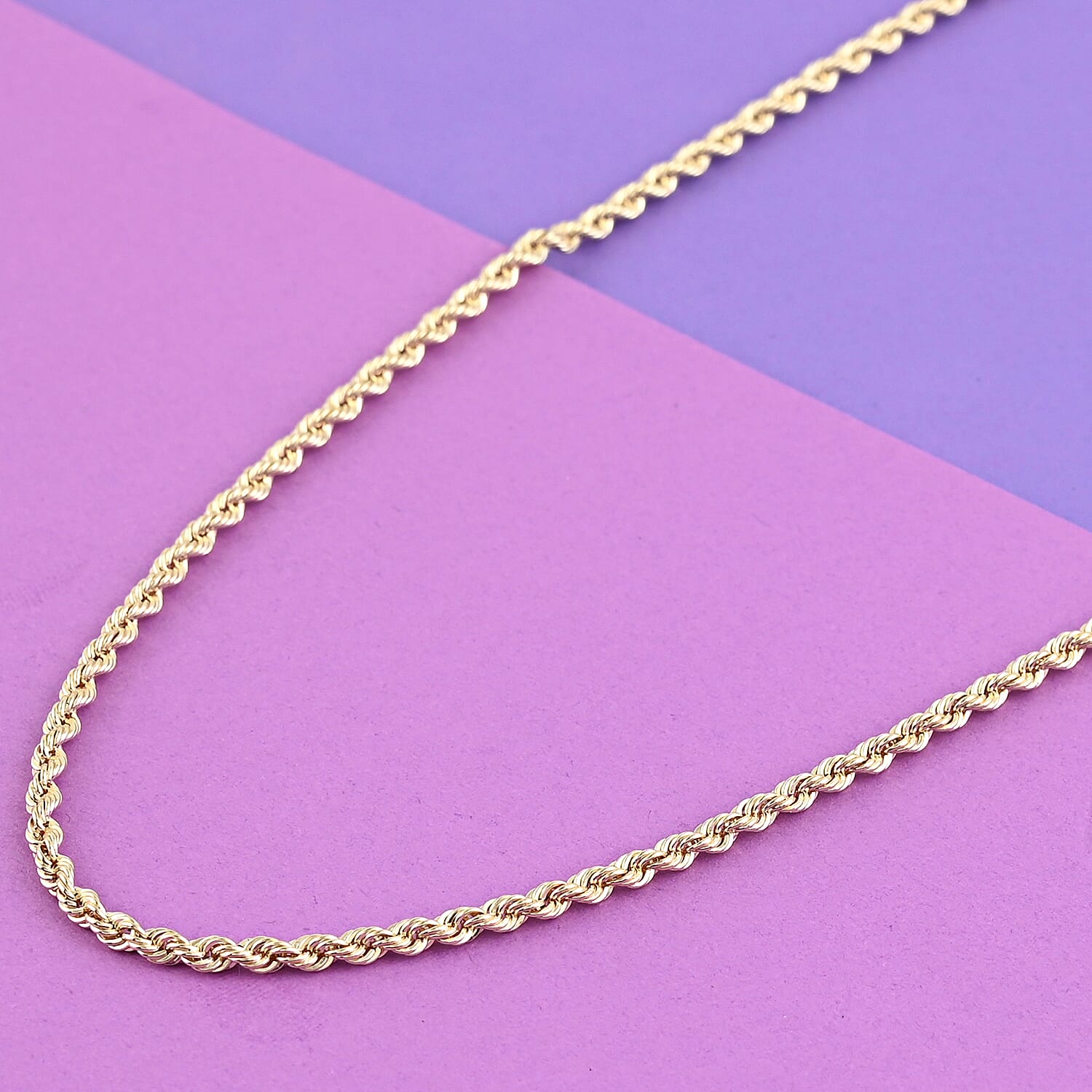 10K Yellow Gold 2.1mm Quint Rope Chain Necklace 22 Inches 2.80 Grams