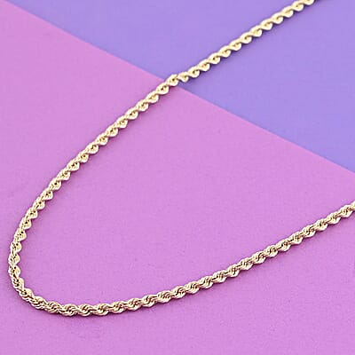 2.1mm Quint Rope Chain Necklace in 10K Yellow Gold 2.90 Grams 24 Inches