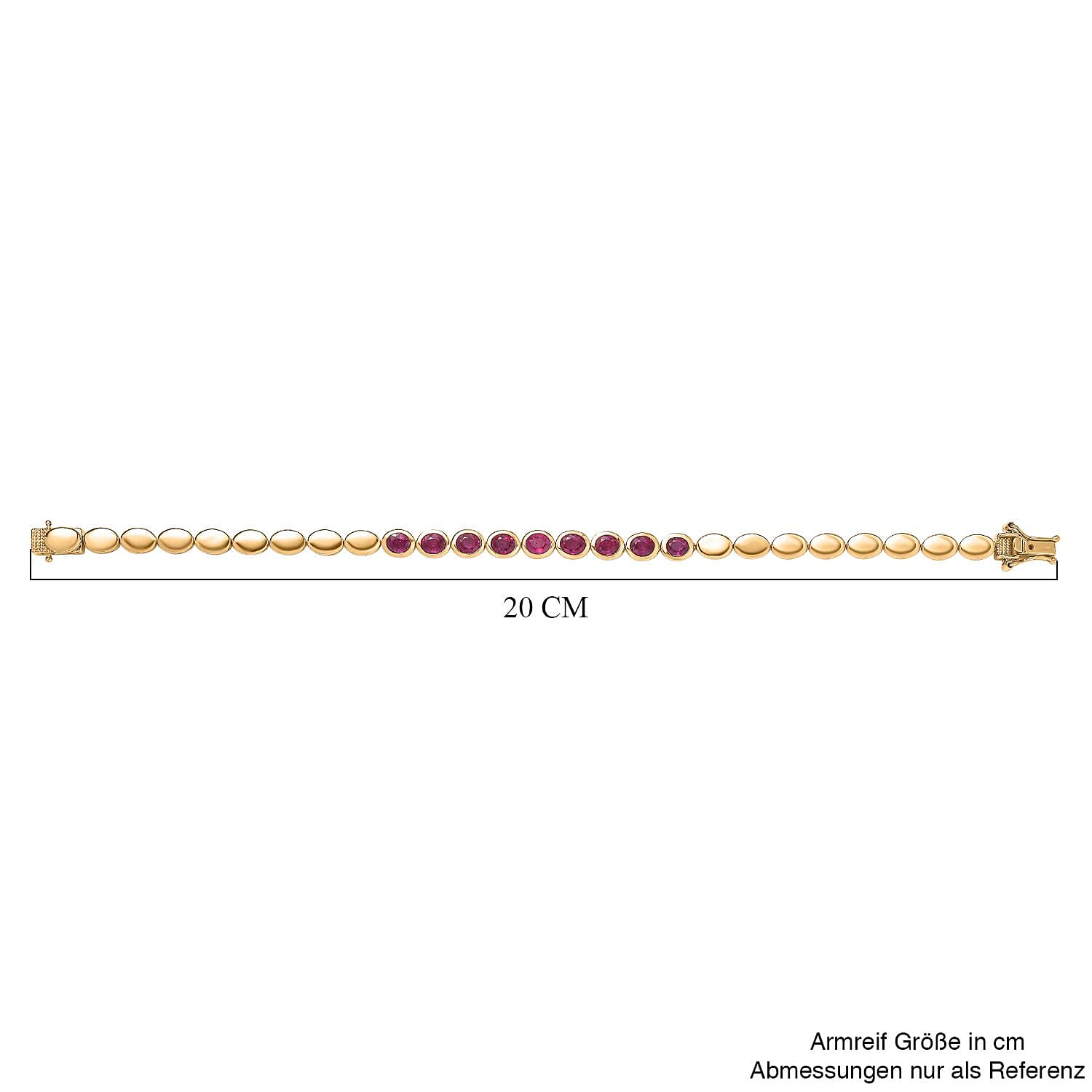 African Ruby Fancy 4.95 ctw Bracelet in Vermeil YG Over Sterling Silver (7.50 In)