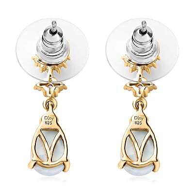 Larimar and Multi Gemstone Drop Earrings in Vermeil Yellow Gold Over Sterling Silver 4.00 ctw