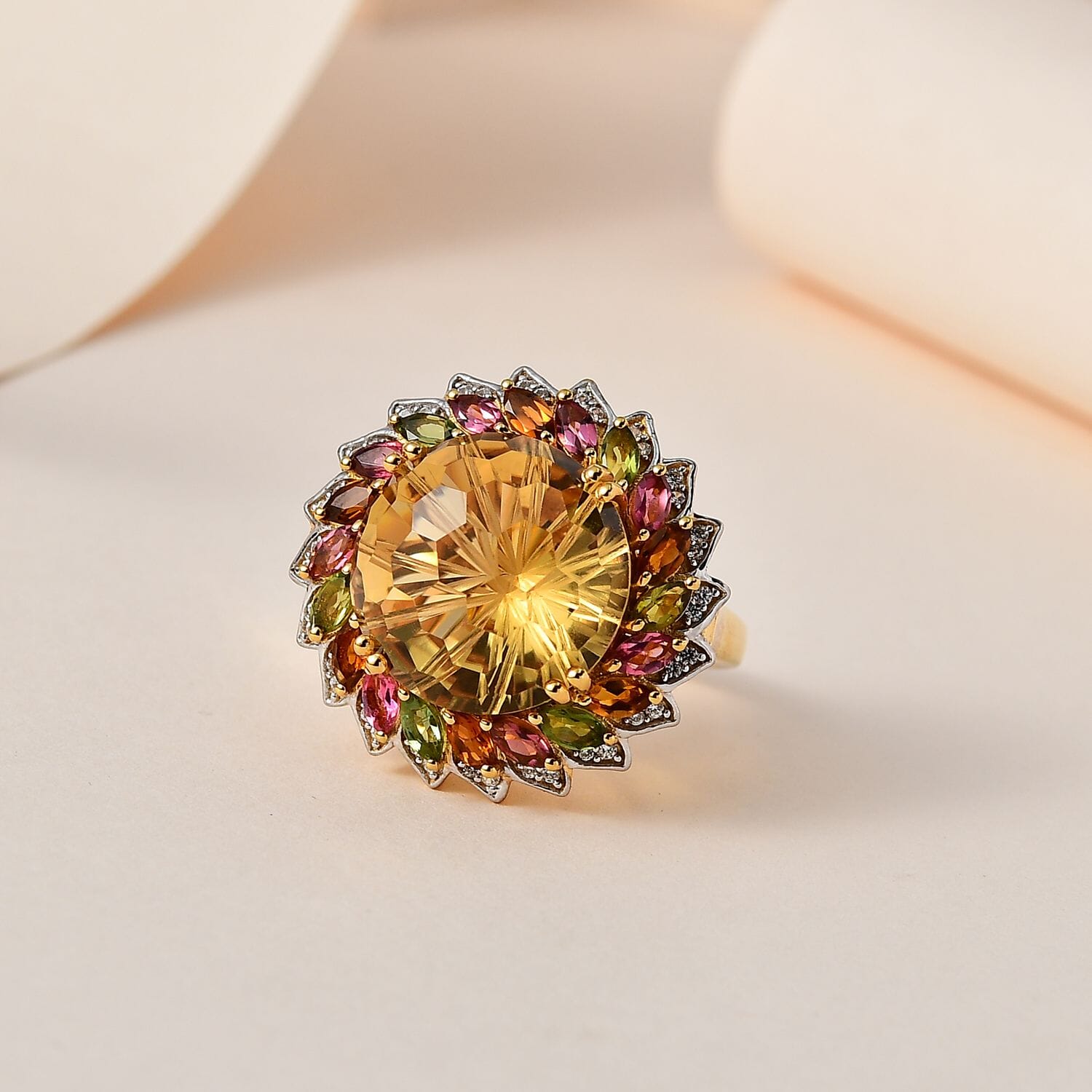 Buy Starburst Cut Brazilian Citrine, Multi-Tourmaline and