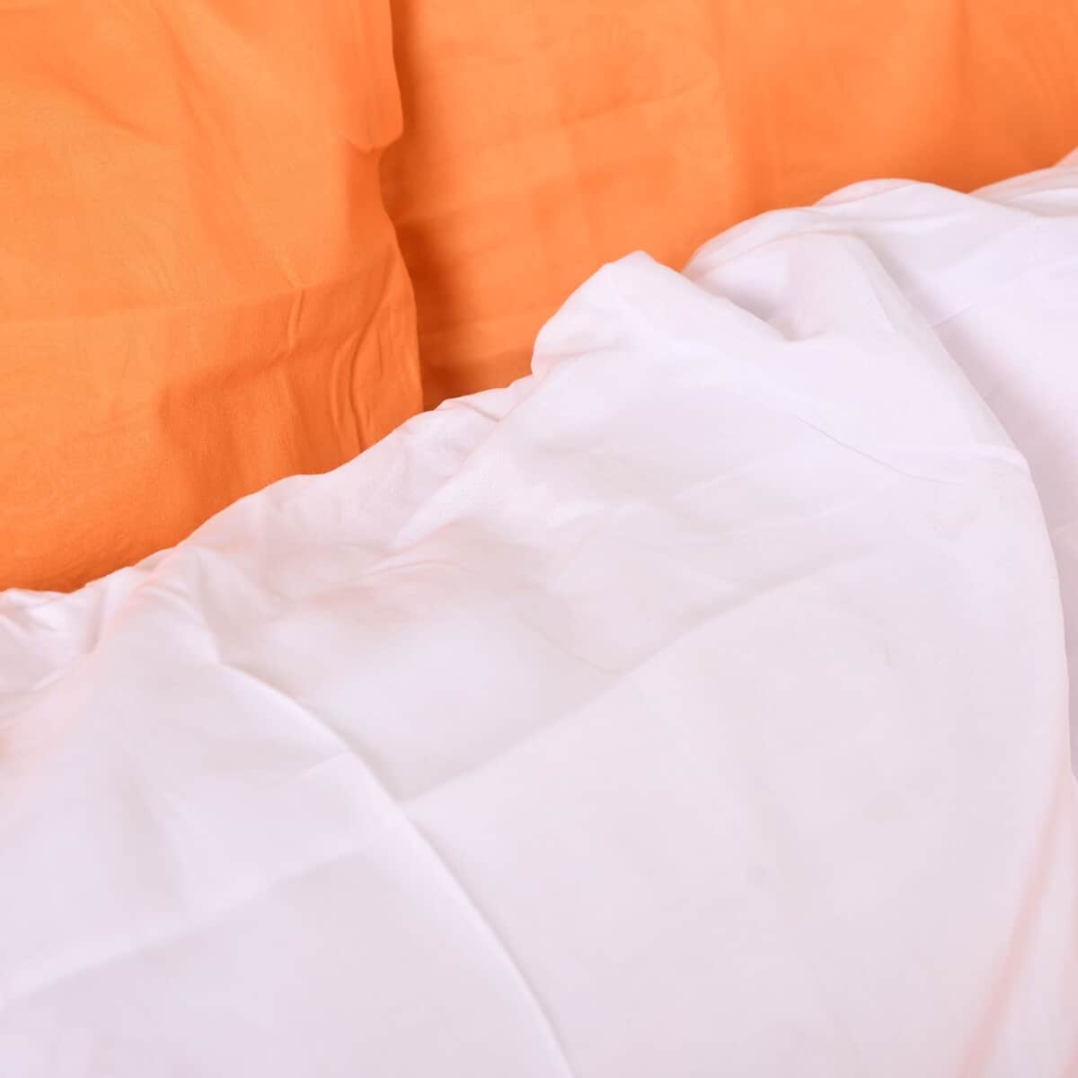 TLV 6Pcs Orange Breathable Ultra-Soft Microfiber Sheet Set of 1 Fitted Sheet 1 Flat Sheet 4 Pillowcases -Queen image number 5