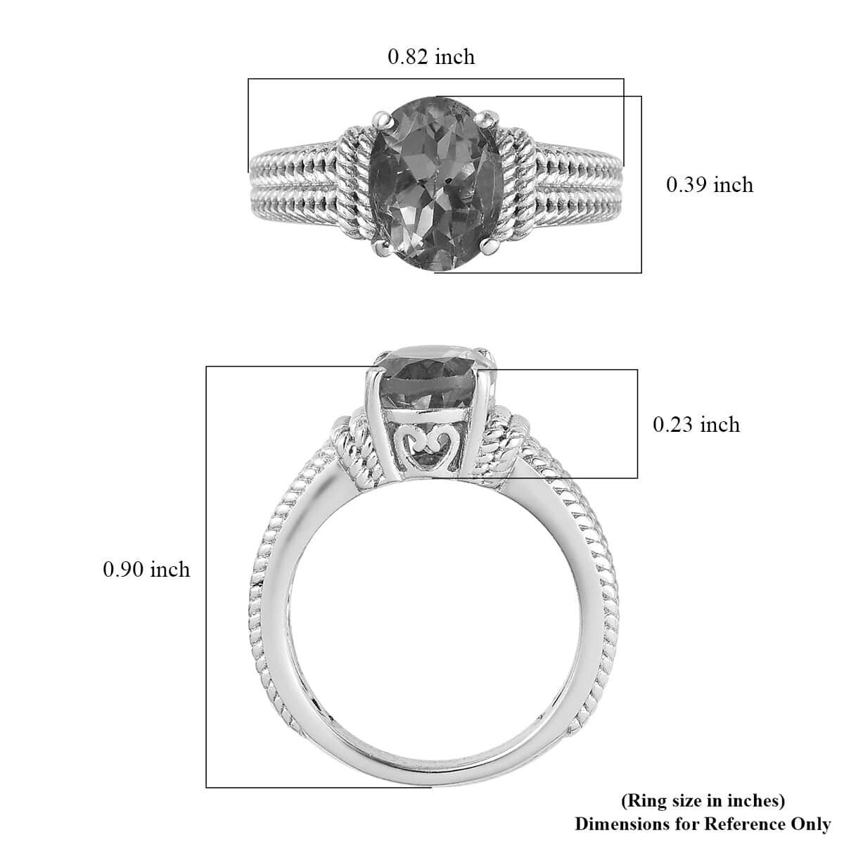 Karis Rose De France Amethyst Solitaire Ring in Platinum Bond (Size 7.0) 1.70 ctw image number 5