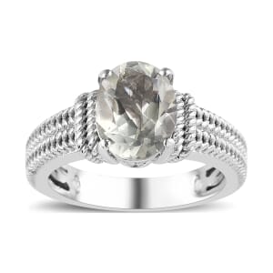 Karis Montezuma Prasiolite 1.85 ctw Solitaire Ring in Platinum Bond (Size 8.0)