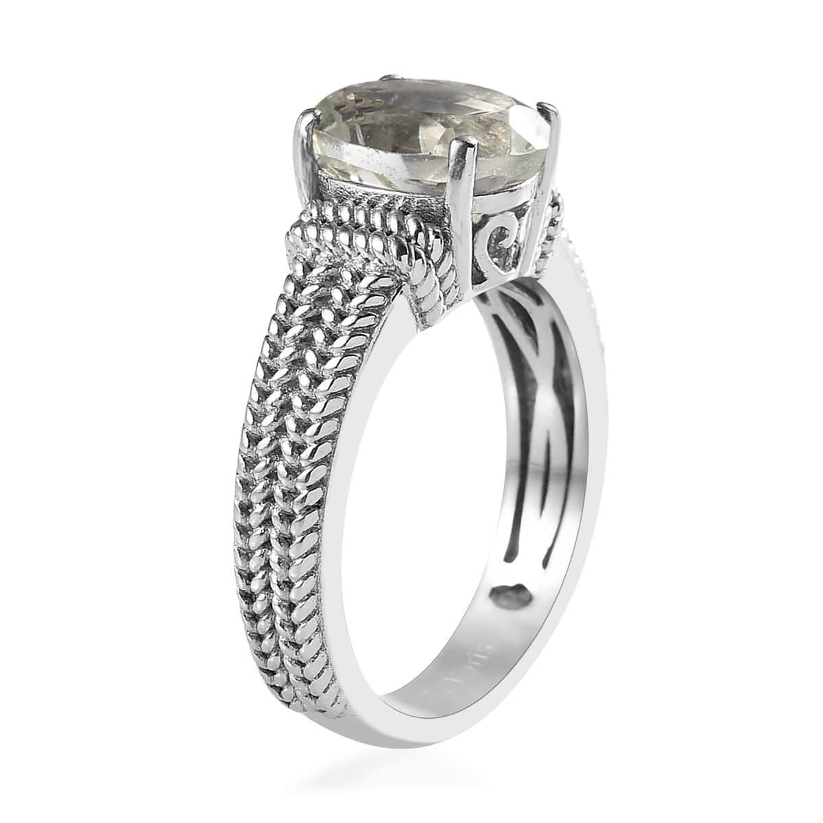 Karis Montezuma Prasiolite 1.85 ctw Solitaire Ring in Platinum Bond (Size 8.0) image number 3