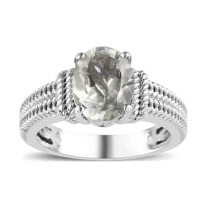 Karis Montezuma Prasiolite 1.85 ctw Solitaire Ring in Platinum Bond (Size 9.0)