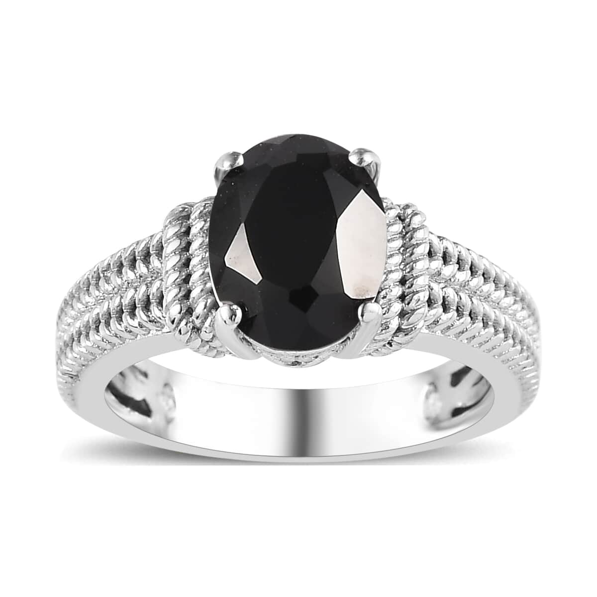 Karis Thai Black Spinel 2.30 ctw Solitaire Ring in Platinum Bond (Size 7.0) image number 0