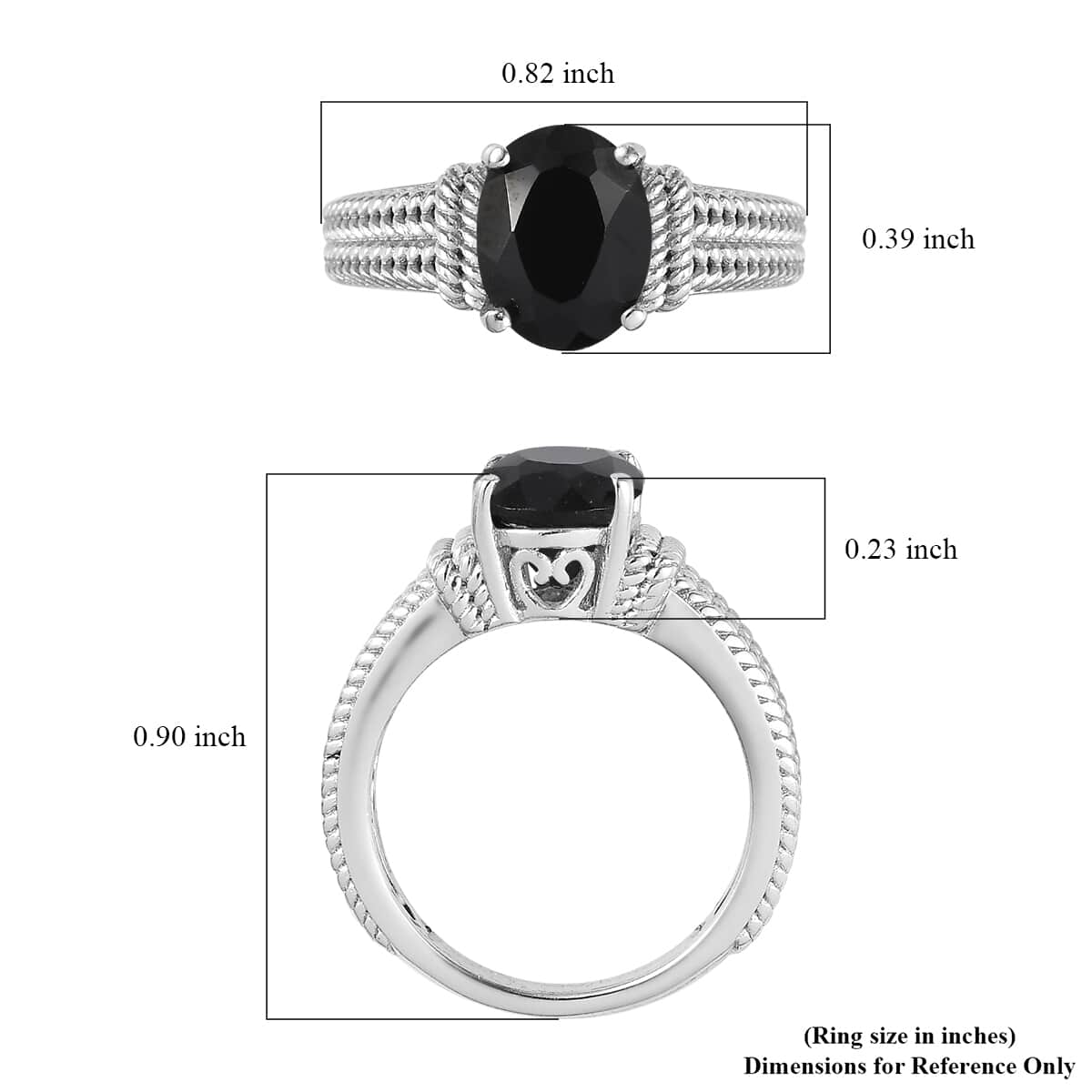 Karis Thai Black Spinel 2.30 ctw Solitaire Ring in Platinum Bond (Size 7.0) image number 5