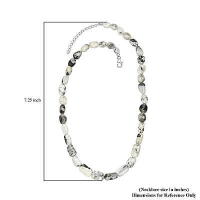 Artisan Crafted White Buffalo Necklace 18-20 Inches in Rhodium Over Sterling Silver 176.00 ctw
