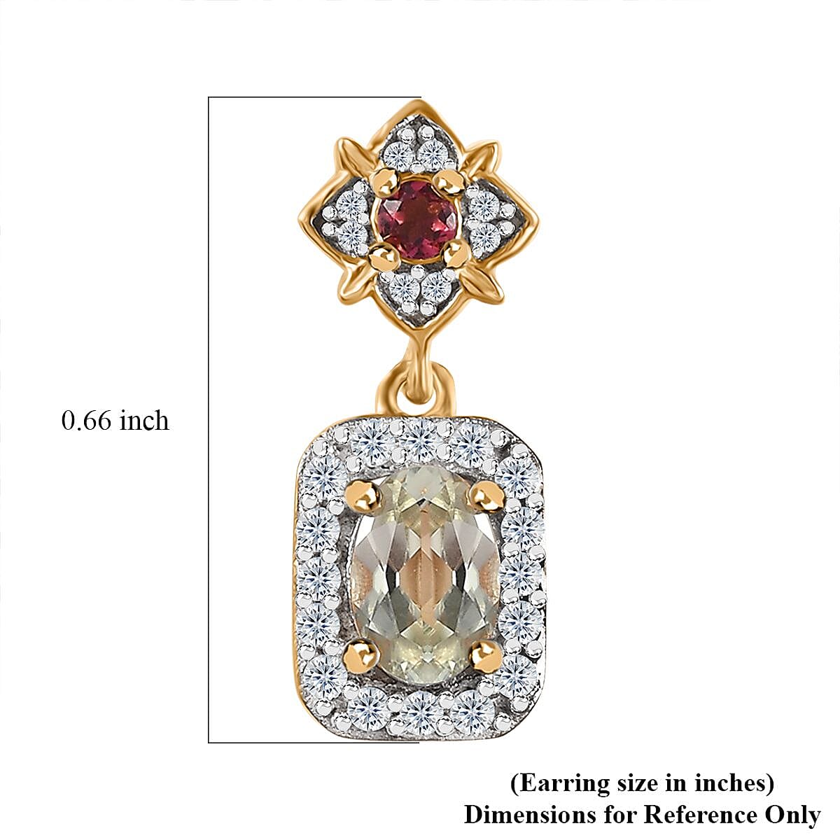 AAA Turkizite and Multi Gemstone Dangle Earrings in Vermeil Yellow Gold Over Sterling Silver 1.60 ctw