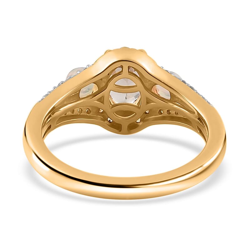 AAA Turkizite and Multi Gemstone Ring in Vermeil Yellow Gold Over Sterling Silver (Size 6.0) 1.50 ctw