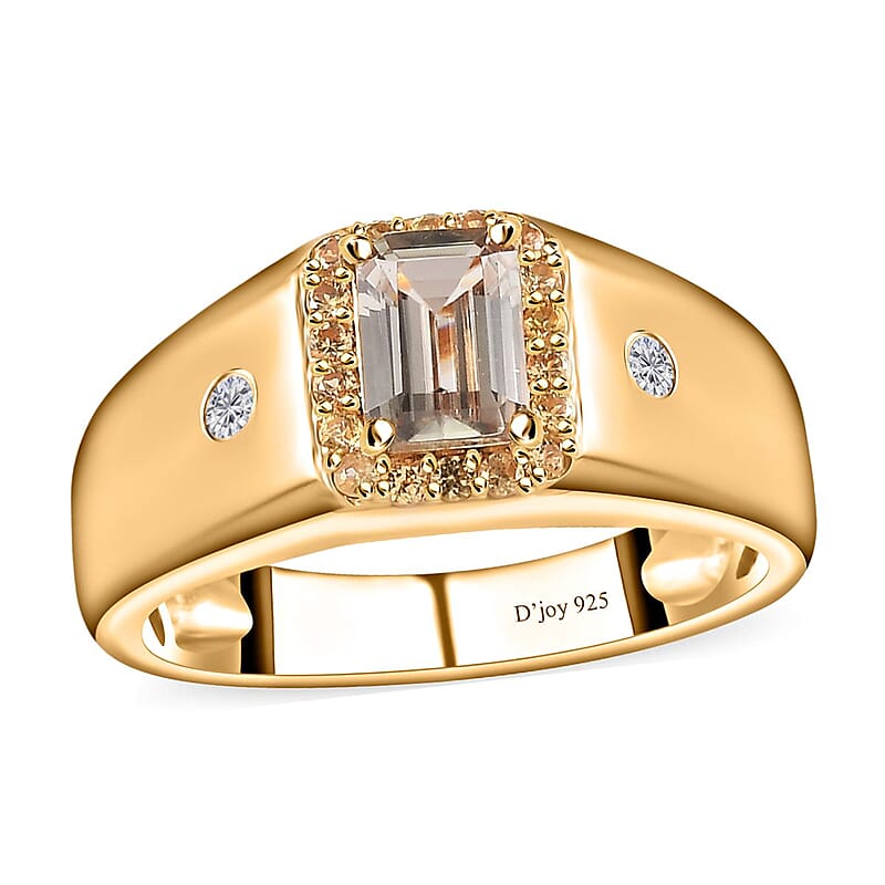 AAA Turkizite and Multi Gemstone Men's Ring in Vermeil Yellow Gold Over Sterling Silver (Size 10.0) 1.65 ctw