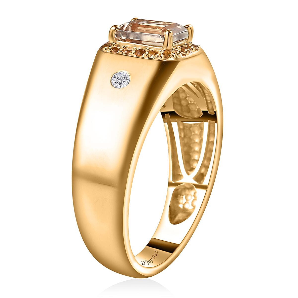 AAA Turkizite and Multi Gemstone Men's Ring in Vermeil Yellow Gold Over Sterling Silver (Size 10.0) 1.65 ctw