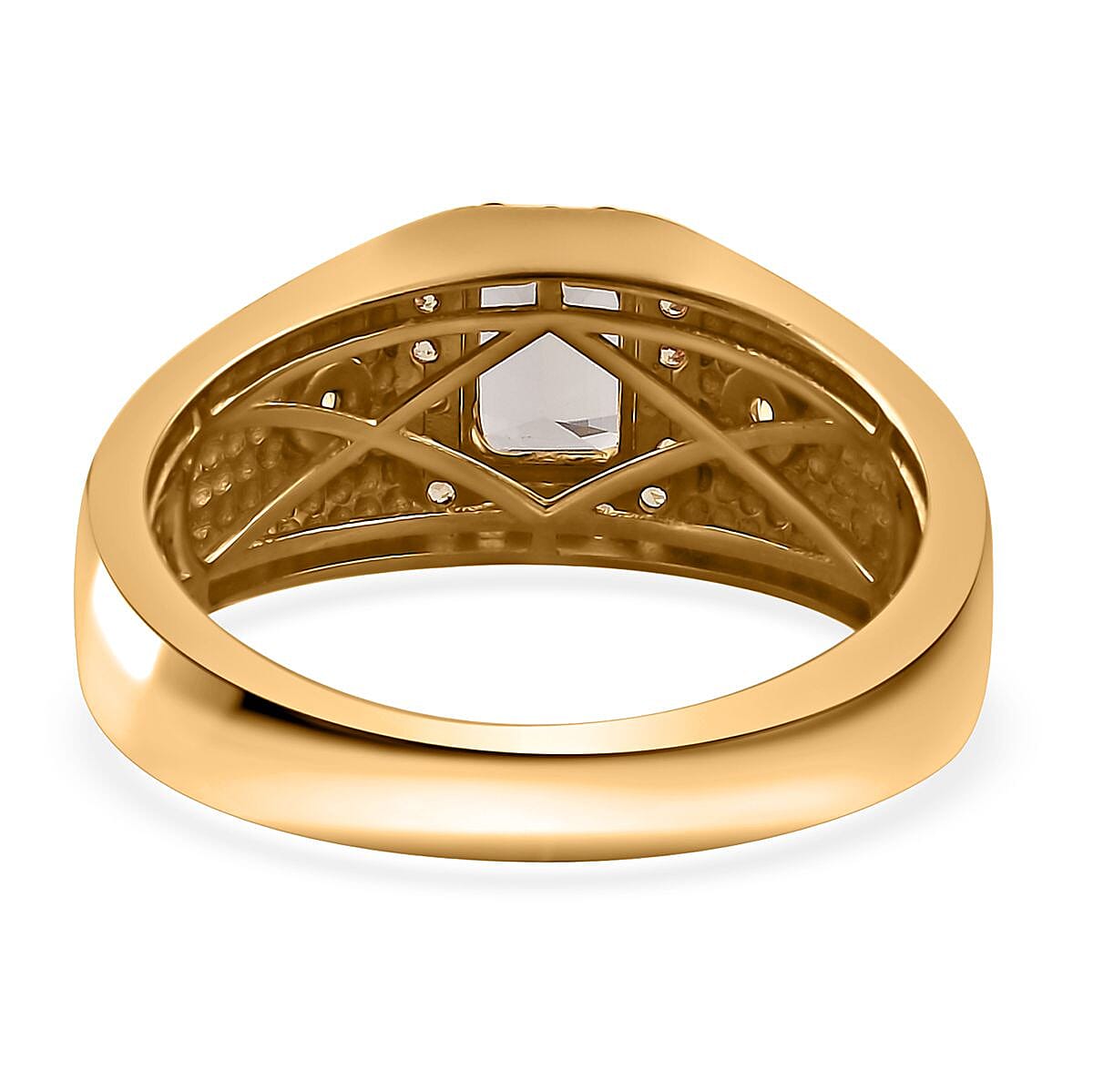 AAA Turkizite and Multi Gemstone Men's Ring in Vermeil Yellow Gold Over Sterling Silver (Size 10.0) 1.65 ctw