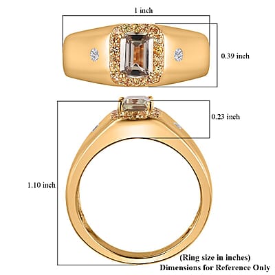 AAA Turkizite and Multi Gemstone Men's Ring in Vermeil Yellow Gold Over Sterling Silver (Size 10.0) 1.65 ctw