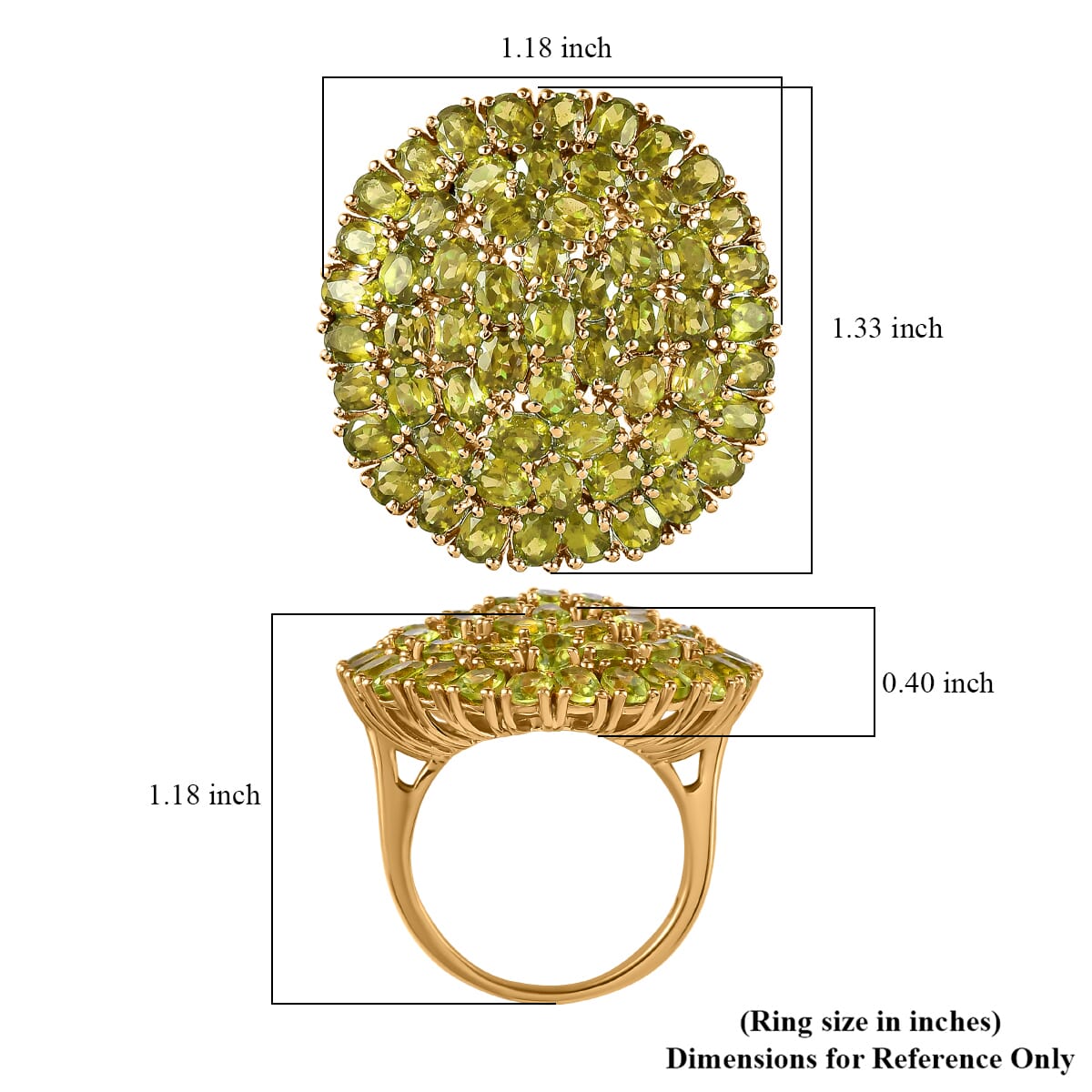 Karis Peridot 10.85 ctw Cluster Ring in 18K YG Plated (Size 6.0) image number 5