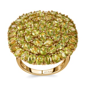 Karis Peridot 10.85 ctw Cluster Ring in 18K YG Plated (Size 9.0)