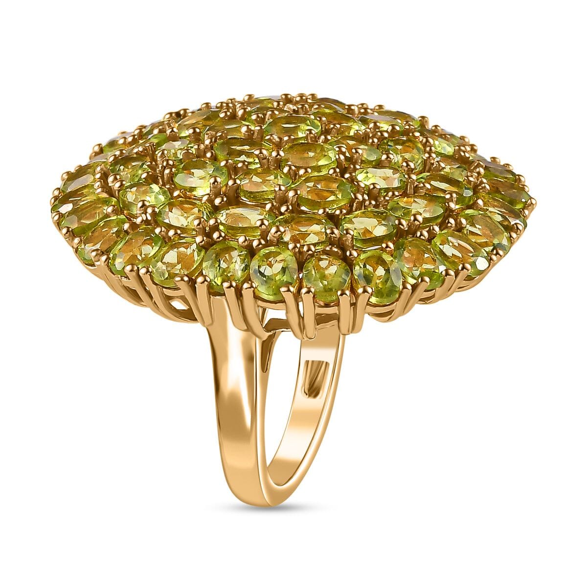 Karis Peridot 10.85 ctw Cluster Ring in 18K YG Plated (Size 9.0) image number 3