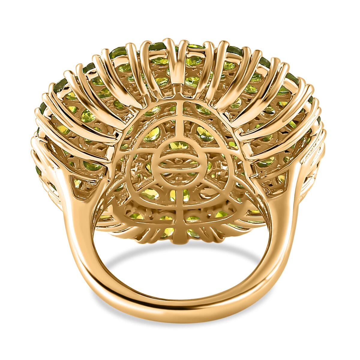 Karis Peridot 10.85 ctw Cluster Ring in 18K YG Plated (Size 9.0) image number 4