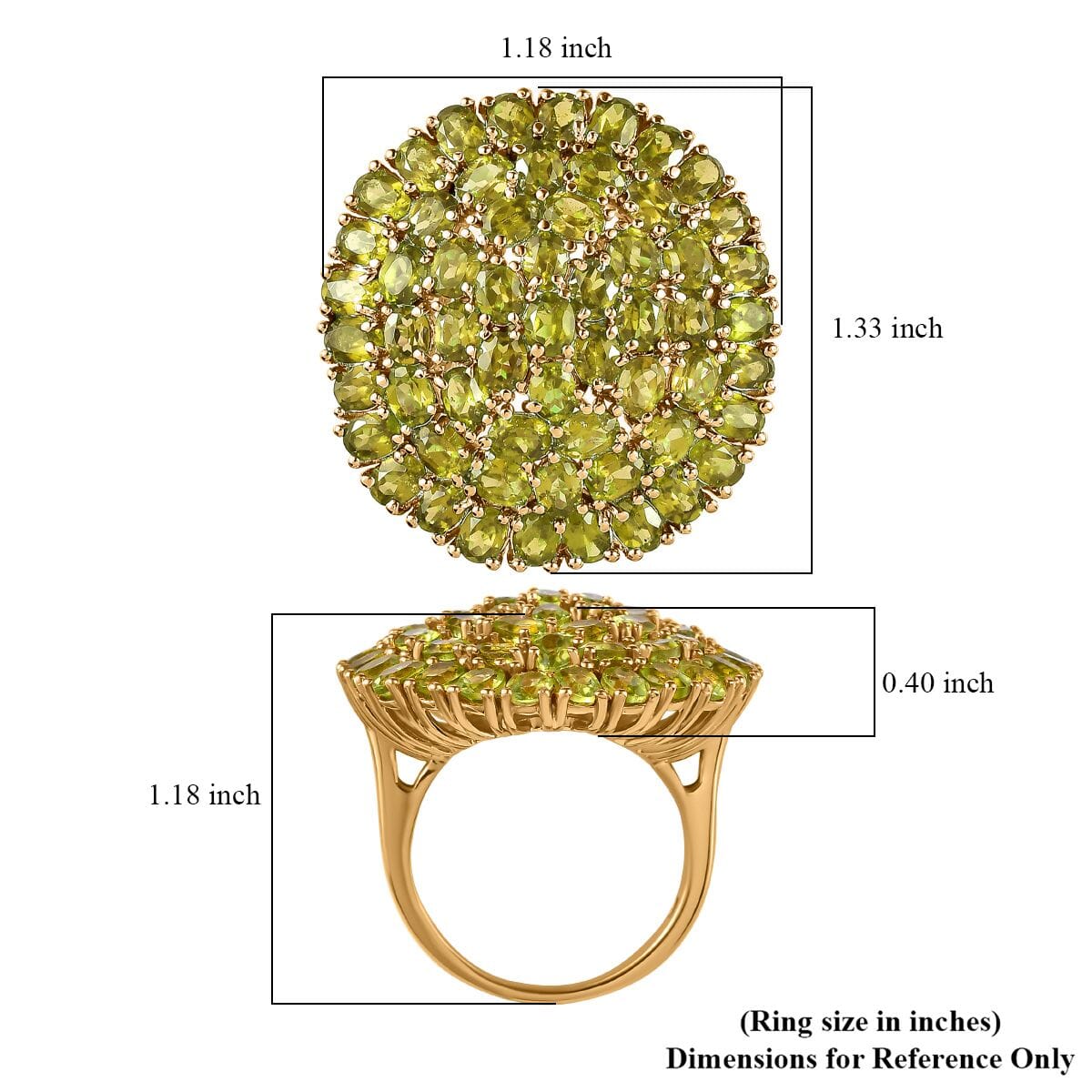 Karis Peridot 10.85 ctw Cluster Ring in 18K YG Plated (Size 9.0) image number 5