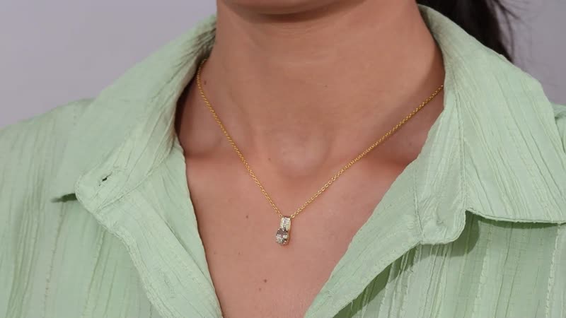 Luxoro 14K Yellow Gold AAA Turkizite, I2 Natural Yellow and White Diamond Pendant without Chain 1.50 ctw