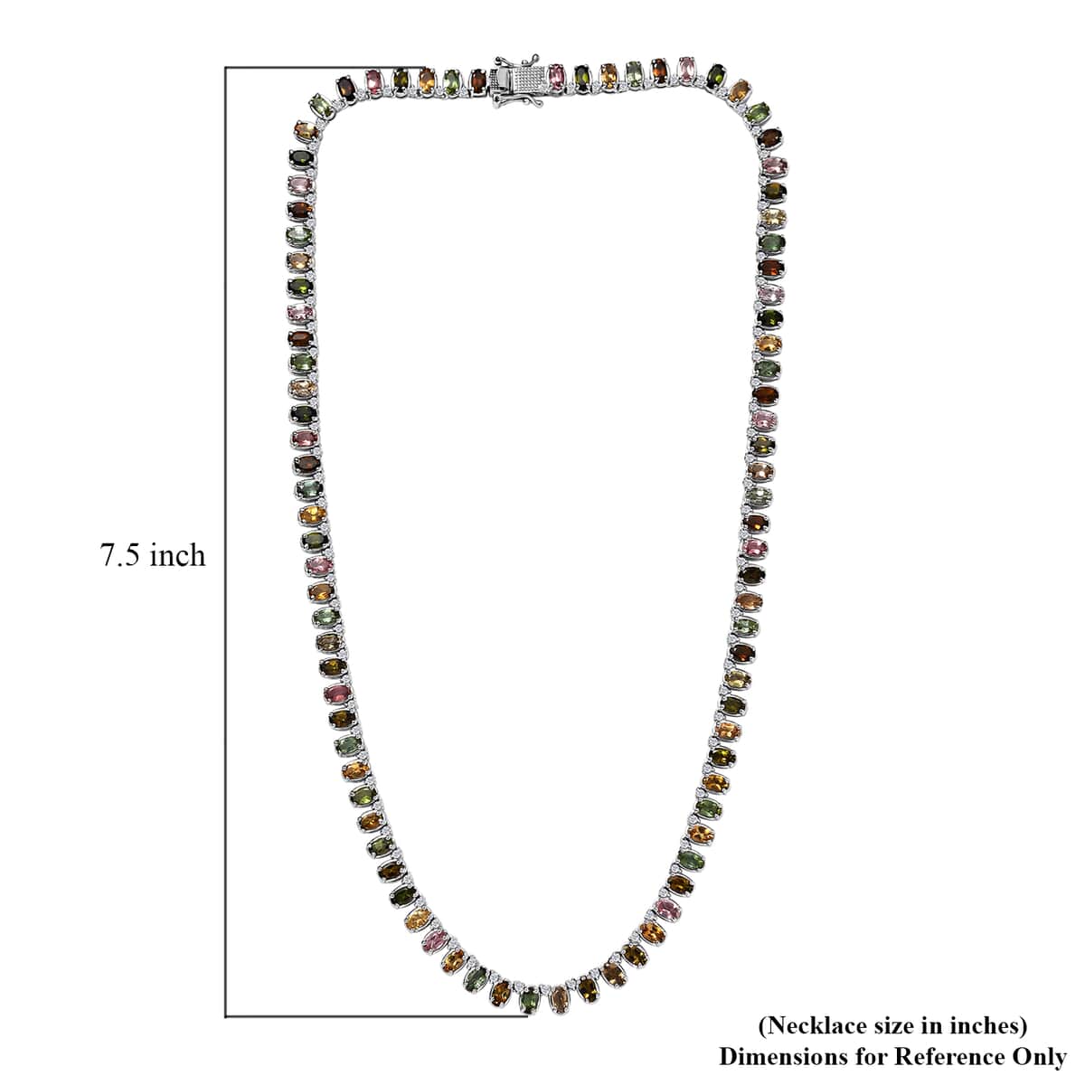 Multi-Tourmaline and White Zircon Necklace 18 Inches in Platinum Over Sterling Silver 22.25 ctw image number 5