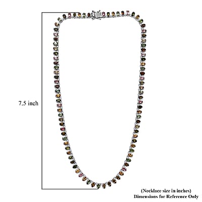 D'Joy Multi-Tourmaline and White Zircon Necklace 18 Inches in Platinum Over Sterling Silver 22.25 ctw