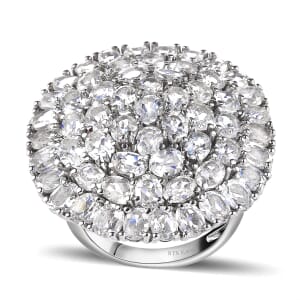 Karis White Topaz 14.00 ctw Cluster Ring in Platinum Bond (Size 5.0)