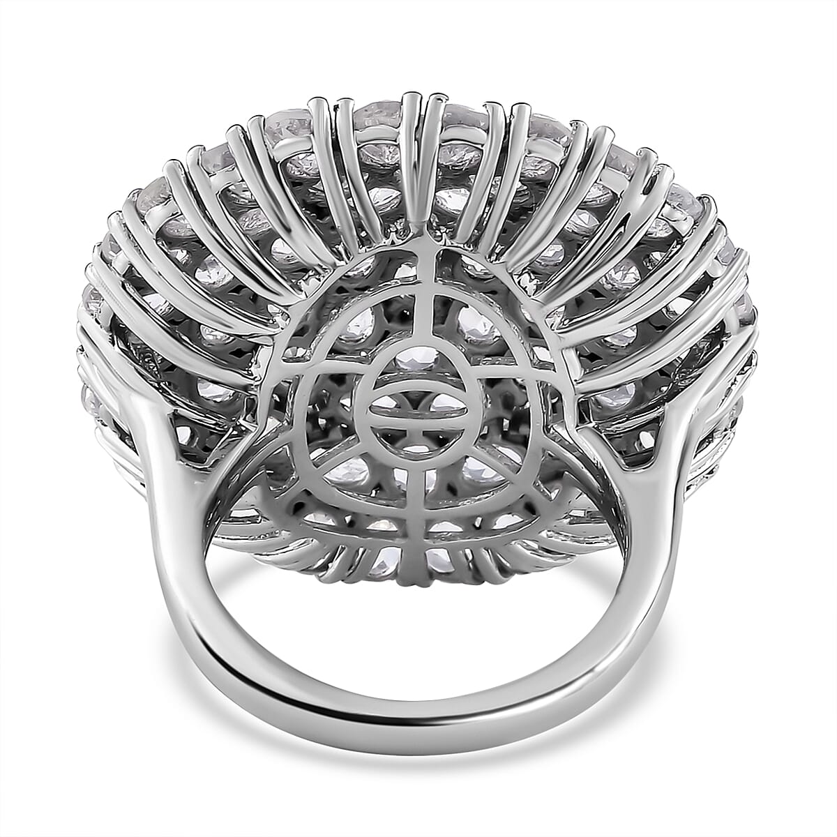 Karis White Topaz 14.00 ctw Cluster Ring in Platinum Bond (Size 9.0)