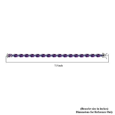 Asscher Cut Moroccan Amethyst and Tanzanite 22.10 ctw Bracelet in Platinum Over Sterling Silver (7.25 In)