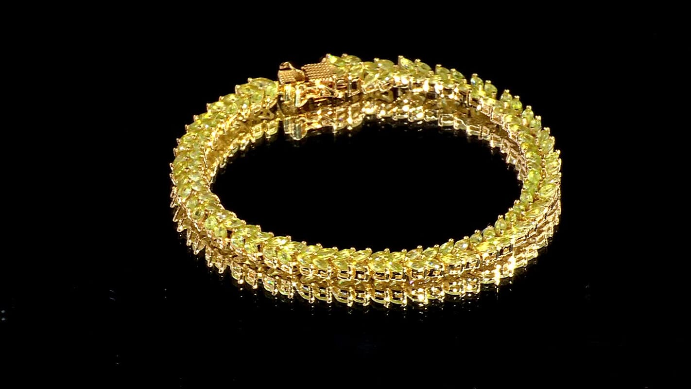One Time Only Premium Sava Sphene Bracelet in Vermeil YG Over Sterling Silver (7.25 In) 10.85 ctw