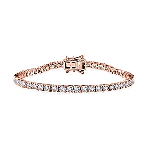 D'Joy Moissanite 4.90 ctw Tennis Bracelet in Vermeil Rose Gold Over Sterling Silver (6.50 In) (Del. in 10-12 Days)