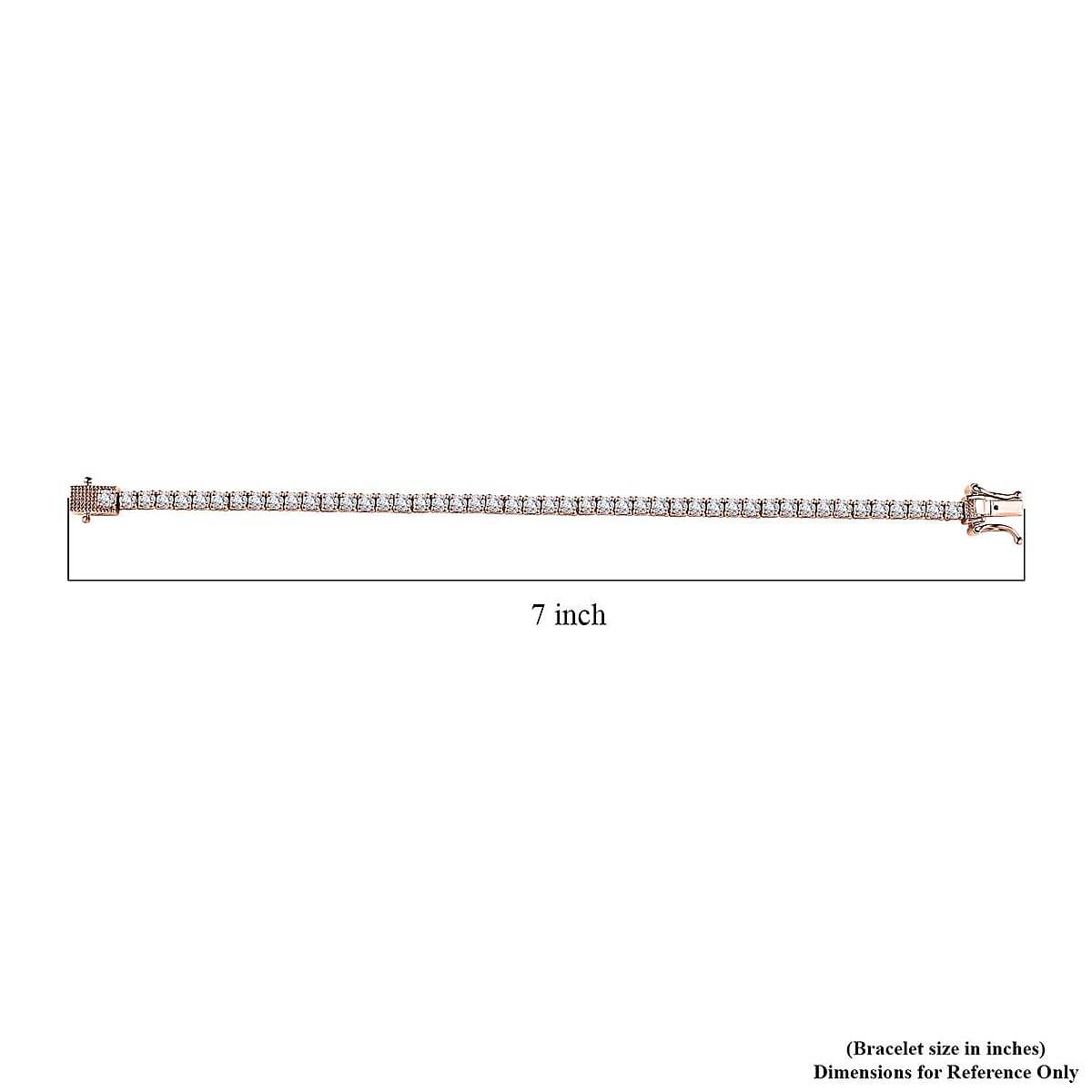 Moissanite 4.90 ctw Tennis Bracelet in Vermeil Rose Gold Over Sterling Silver (6.50 In) image number 4