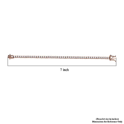 D'Joy Moissanite 4.90 ctw Tennis Bracelet in Vermeil Rose Gold Over Sterling Silver (6.50 In)