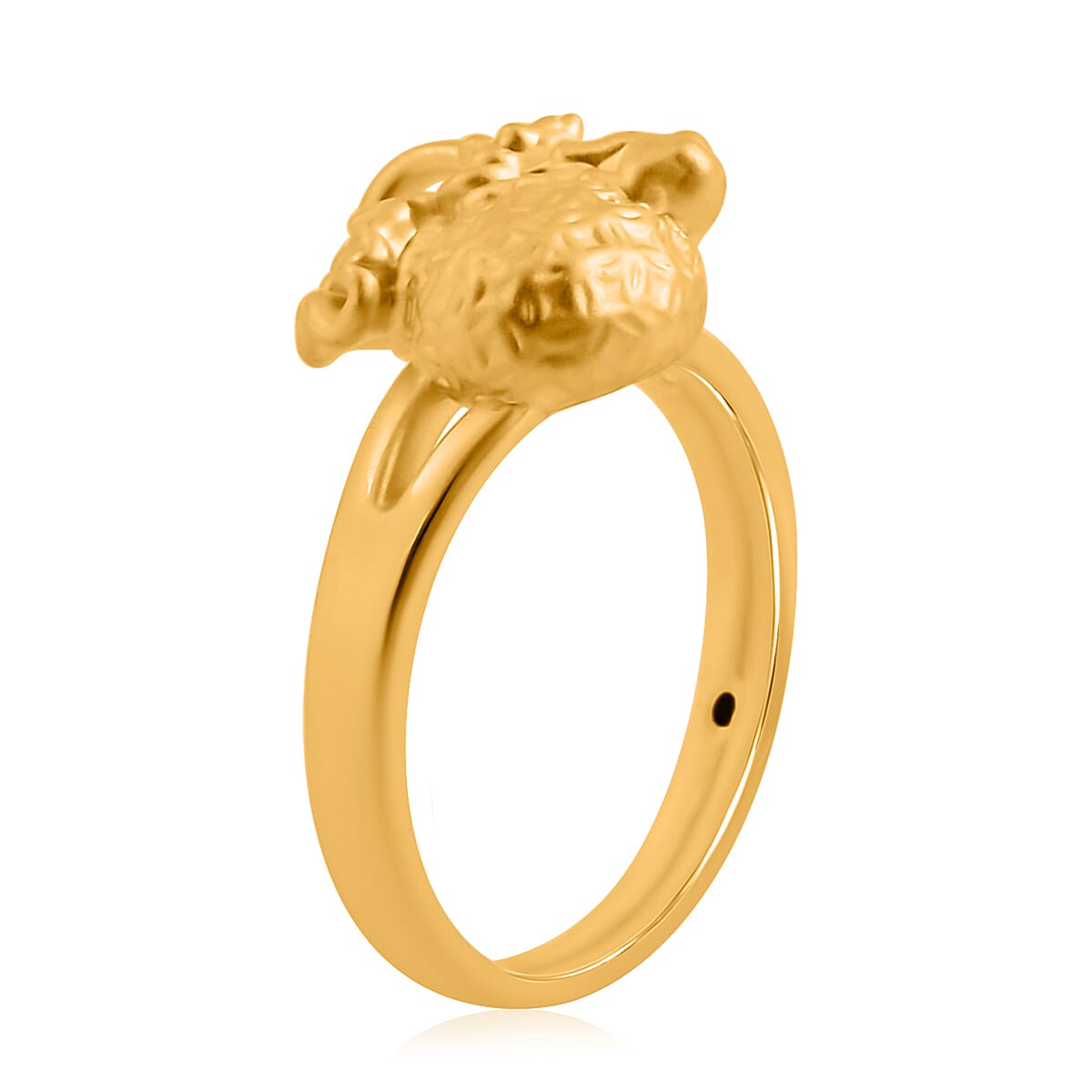24K Yellow Gold Electroform Lucky Bag Ring (Size 6.0) 2 Grams