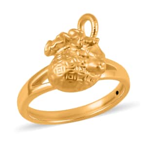 24K Yellow Gold Electroform Lucky Bag Ring (Size 7.0) 2 Grams