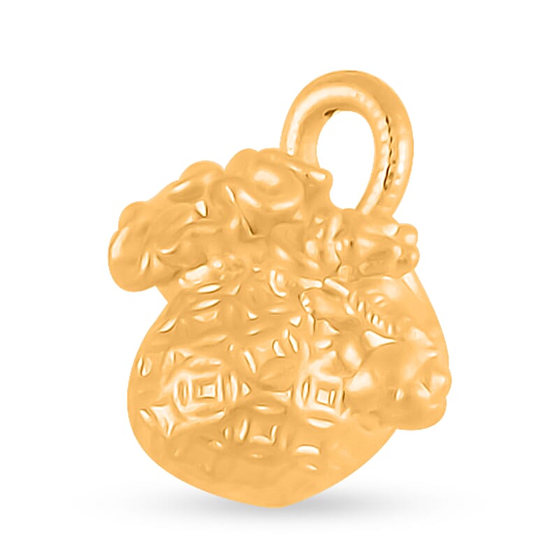 Electroform Lucky Bag Pendant in 24K Yellow Gold 1.22 Grams
